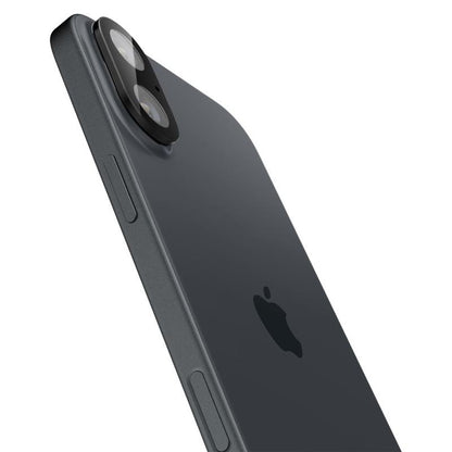 Spigen Optik GLAS.TR kameros apsauga (2 vnt.) – objektyvo apsauga, skirta iPhone 16 / 16 Plus (juoda)