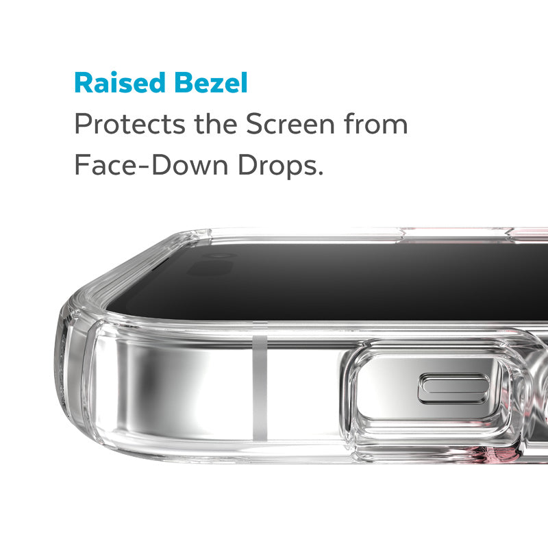 Speck Presidio Perfect-Clear + Ombre – dėklas skirtas iPhone 14 Pro su MICROBAN danga (skaidrus / vintažinės rožės perėjimas)