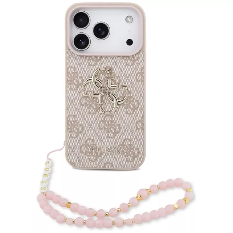 Guess 4G dirželis 4G Classic Logo dėklas iPhone 17 Pro (Pink)