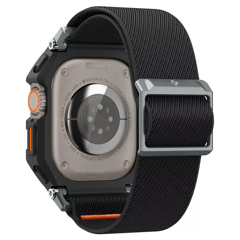 Spigen Lite Fit "Pro" – dėklas su dirželiu, skirtas "Apple Watch Ultra 1/2 49 mm" (matinė juoda)