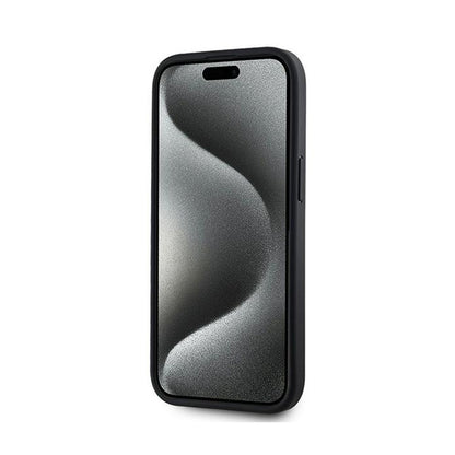 DKNY Odinis Dėklas su MagSafe, languotu vienspalviu raštu, skirtas iPhone 15 Plus / 14 Plus (Juodas)