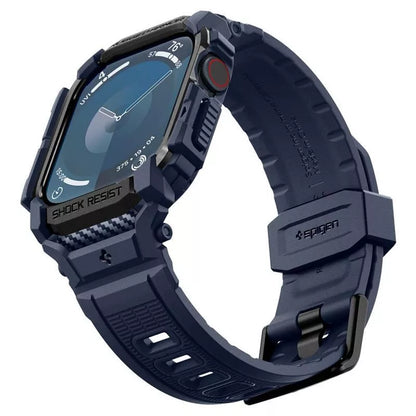 Spigen Rugged Armor Pro - Apyrankė su dėklu, skirta Apple Watch 10 46 mm (tamsiai mėlyna)