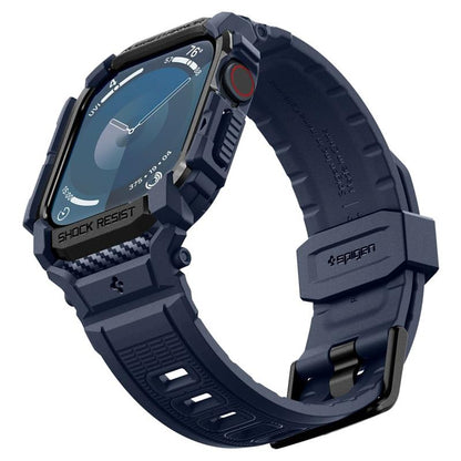 Spigen Rugged Armor Pro - Apyrankė su dėklu, skirta Apple Watch 10 46 mm (tamsiai mėlyna)
