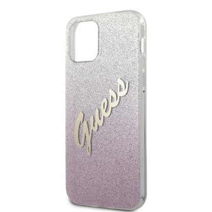 Guess Glitter Gradient Script – "iPhone 12 Pro Max" dėklas (rožinis)