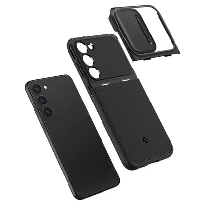 Spigen Optik Armor – dėklas, skirtas Samsung Galaxy S23 (juodas)