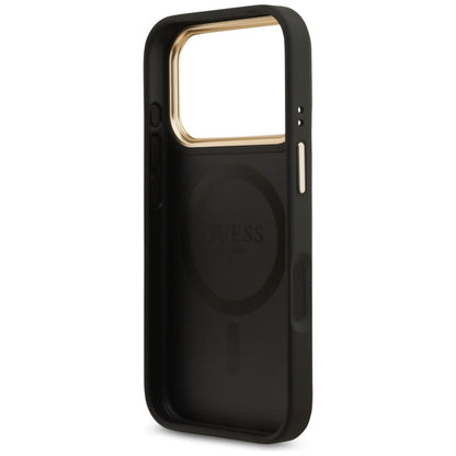 Guess 4G Strass Logo MagSafe dėklas iPhone 17 Pro (juodas)