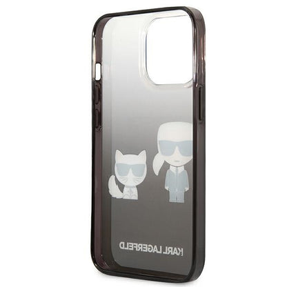 Karl Lagerfeld Gradient Ikonik Karl & Choupette – dėklas, skirtas „iPhone 13 Pro“ (juodas)