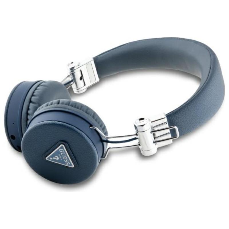 Guess grūdėtos klasikinės apvalios formos – belaidės ant ausų „Bluetooth ENC“ ausinės (mėlynos)