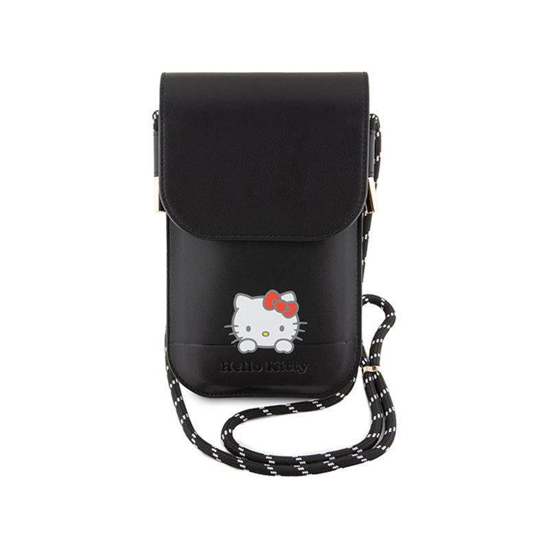 Hello Kitty Leather Daydreaming Cord – Telefono rankinė per petį (juoda)