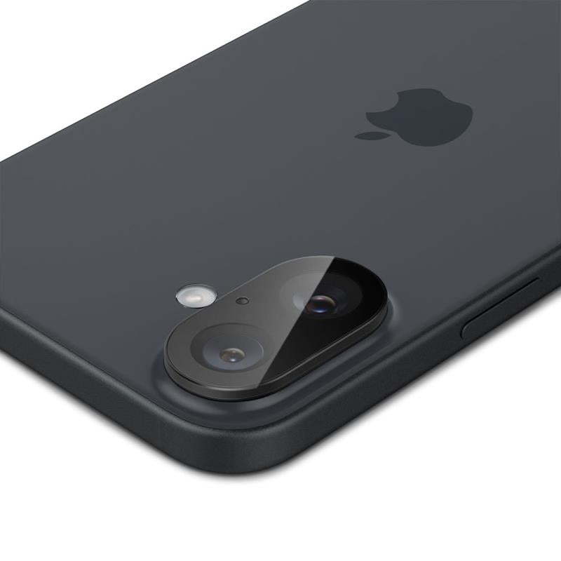 Spigen Optik GLAS.TR kameros apsauga (2 vnt.) – objektyvo apsauga, skirta iPhone 16 / 16 Plus (juoda)