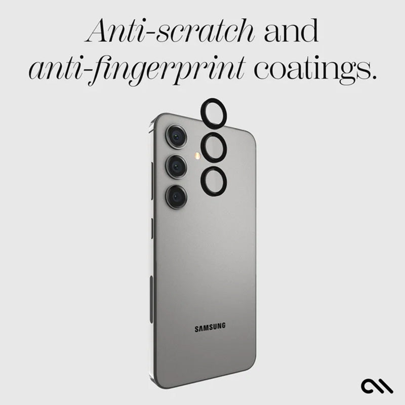 Case-Mate aliuminio žiedinis objektyvo apsauga – apsauginis stiklas, skirtas Samsung Galaxy S24+ kameros objektyvui (juoda)