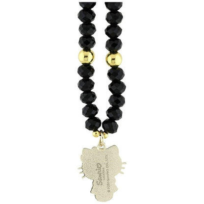 „Hello Kitty“ perlų ir karoliukų katinėlio pakabukas – telefono pakabukas (juodas)