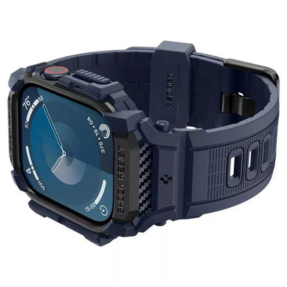 Spigen Rugged Armor Pro - Apyrankė su dėklu, skirta Apple Watch 10 46 mm (tamsiai mėlyna)