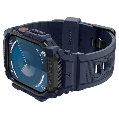 Spigen Rugged Armor Pro - Apyrankė su dėklu, skirta Apple Watch 10 46 mm (tamsiai mėlyna)