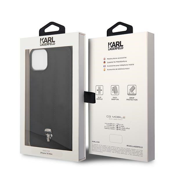 Karl Lagerfeld Quilted Puffy Ikonik Piin - dėklas iPhone 14 (juodas)