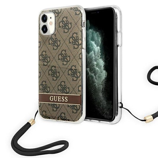 Guess 4G Print Cord – Apsauginis dangtelis iPhone 11 (ruda)