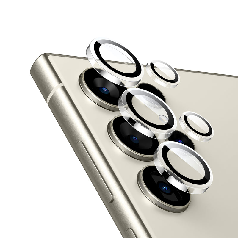 Crong objektyvo žiedas – Grūdintas stiklas, skirtas Samsung Galaxy S24 Ultra kameros objektyvui (skaidrus)