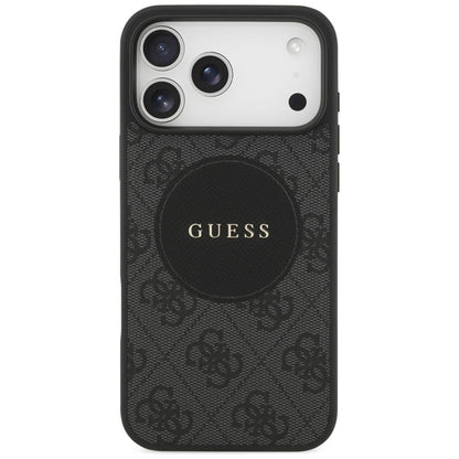 Guess 4G Circle Classic Logo MagSafe – Dėklas iPhone 17 Pro Max (Juodas)