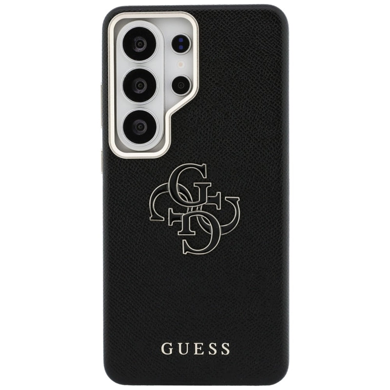Guess Grained Big 4G Metal Logo dėklas - Samsung Galaxy S26 Ultra (Juodas)