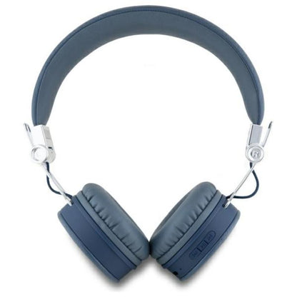 Guess grūdėtos klasikinės apvalios formos – belaidės ant ausų „Bluetooth ENC“ ausinės (mėlynos)