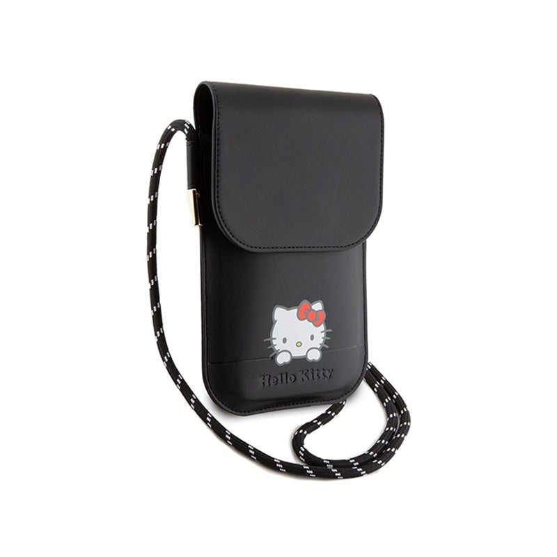 Hello Kitty Leather Daydreaming Cord – Telefono rankinė per petį (juoda)