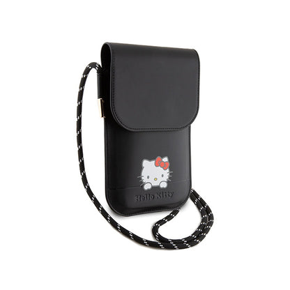 Hello Kitty Leather Daydreaming Cord – Telefono rankinė per petį (juoda)