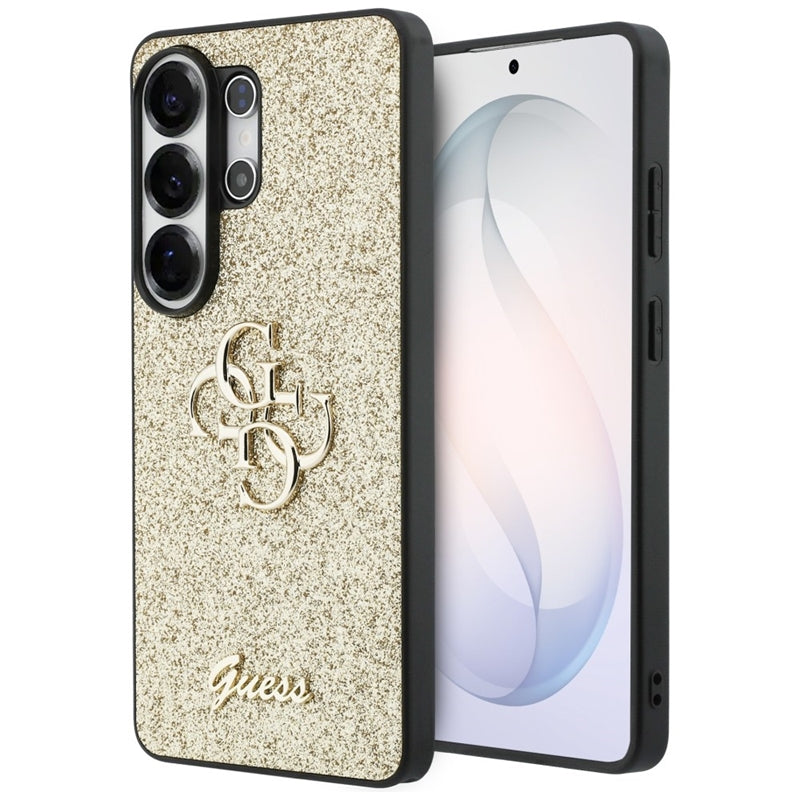 Guess Fixed Glitter Big 4G Metal Logo – Samsung Galaxy S26 Ultra dėklas (Auksinis)