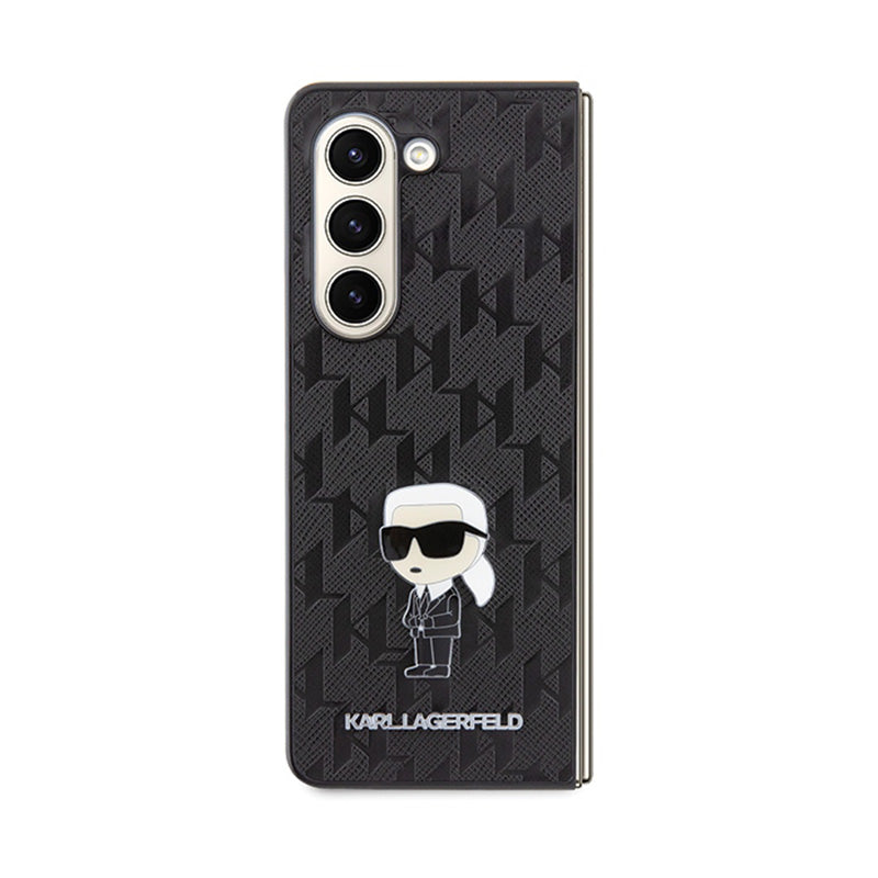 Karl Lagerfeld NFT Saffiano Monogram Ikonik Pin – Samsung Galaxy Z Fold 5 dėklas (juodas)