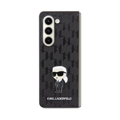 Karl Lagerfeld NFT Saffiano Monogram Ikonik Pin – Samsung Galaxy Z Fold 5 dėklas (juodas)