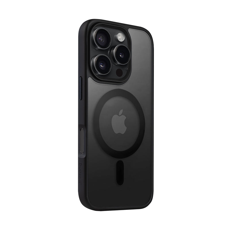 Crong Hybrid Frost MAG Cover – dėklas su MagSafe, skirtas iPhone 16 Pro Max (juodas)