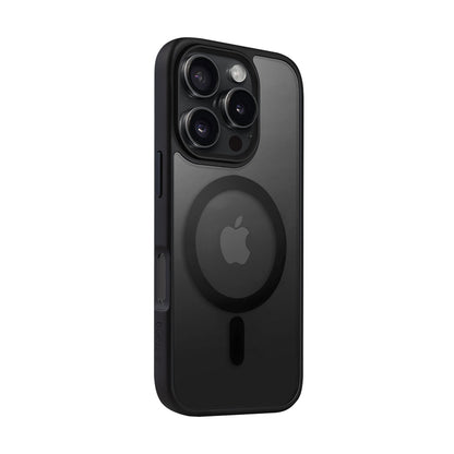 Crong Hybrid Frost MAG Cover – dėklas su MagSafe, skirtas iPhone 16 Pro Max (juodas)