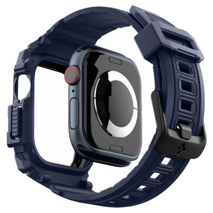 Spigen Rugged Armor Pro - Apyrankė su dėklu, skirta Apple Watch 10 46 mm (tamsiai mėlyna)