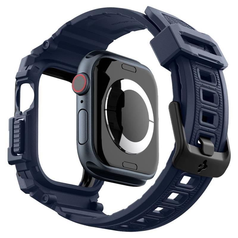 Spigen Rugged Armor Pro - Apyrankė su dėklu, skirta Apple Watch 10 46 mm (tamsiai mėlyna)