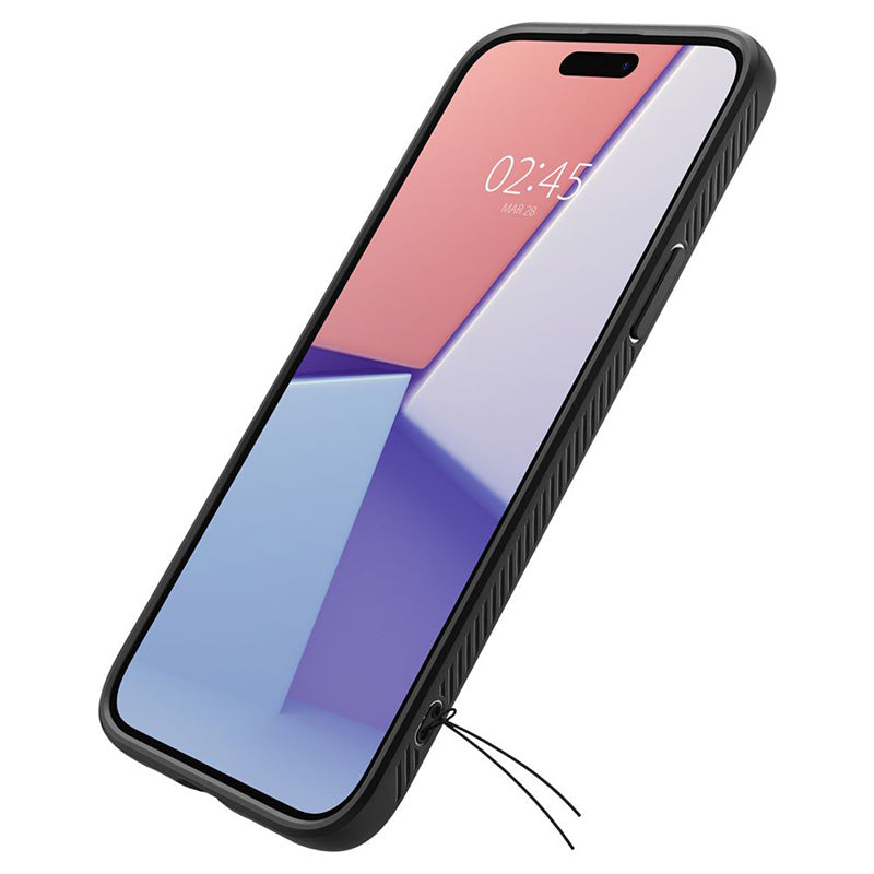 Spigen Liquid Air – Dėklas, skirtas „iPhone 15“ (matinė juoda)
