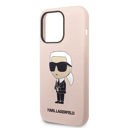 Karl Lagerfeld Silicone NFT Ikonik MagSafe – dėklas iPhone 14 Pro (rožinis)