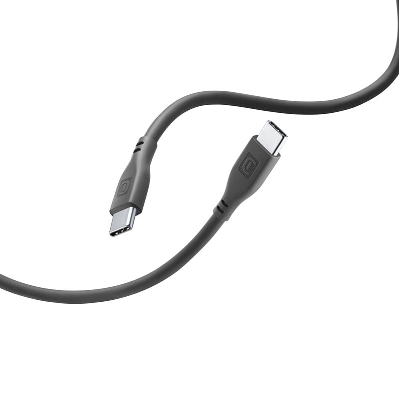 Cellularline Soft Cable - USB-C–USB-C laidas, 1,2 m (juodas)