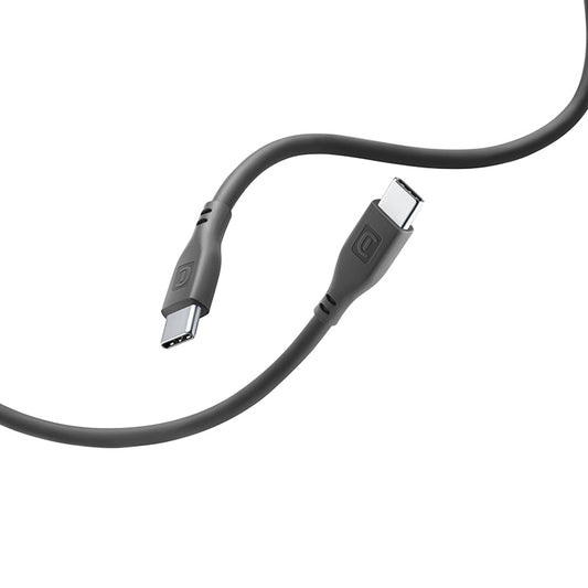 Cellularline Soft Cable - USB-C–USB-C laidas, 1,2 m (juodas)
