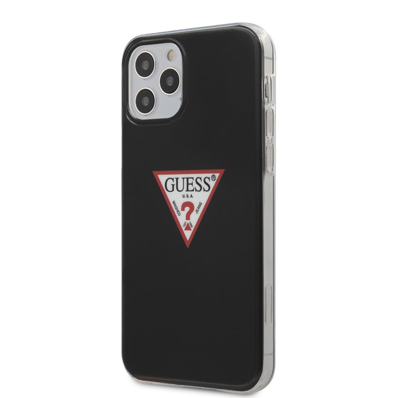 Guess Triangle Logo - dėklas iPhone 12 / iPhone 12 Pro (juodas)