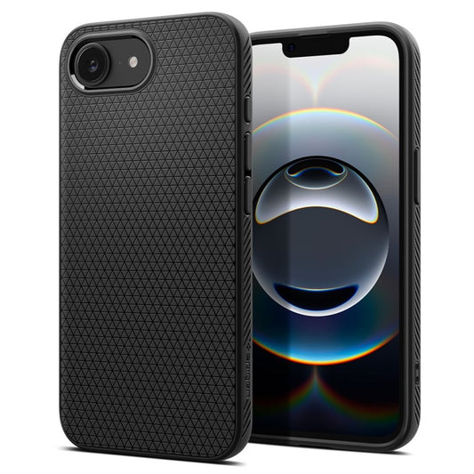 Spigen Liquid Air dėklas iPhone 17e / 16e (Matinis juodas)