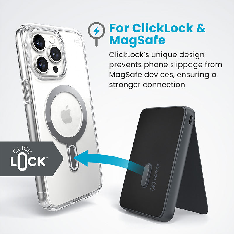 Speck StandyBank + ClickLock – Power Bank MagSafe 5000 mAh + Stovas (juodas)