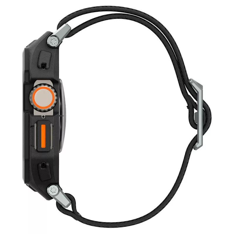 Spigen Lite Fit "Pro" – dėklas su dirželiu, skirtas "Apple Watch Ultra 1/2 49 mm" (matinė juoda)