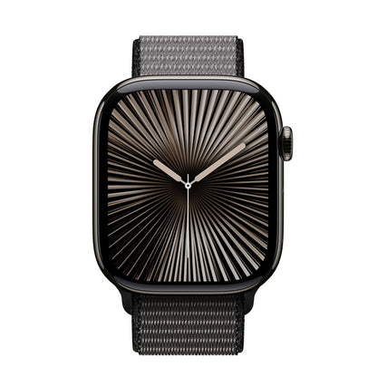 Crong Nylon - sportinė apyrankė, skirta „Apple Watch“ 44/45/46/49 mm (naktinė pilka)