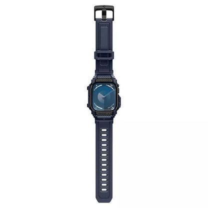 Spigen Rugged Armor Pro - Apyrankė su dėklu, skirta Apple Watch 10 46 mm (tamsiai mėlyna)