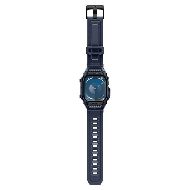 Spigen Rugged Armor Pro - Apyrankė su dėklu, skirta Apple Watch 10 46 mm (tamsiai mėlyna)