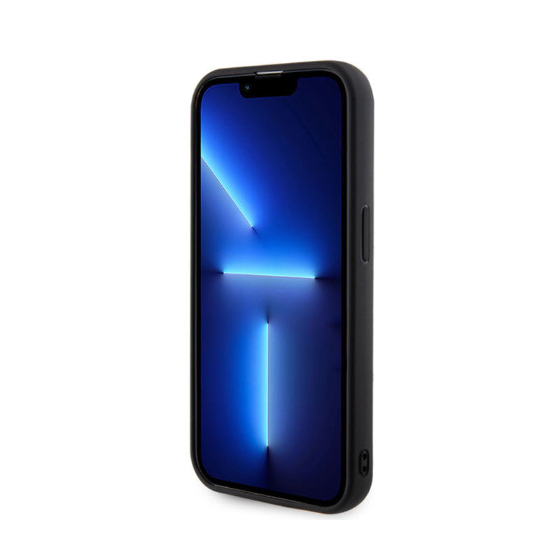 Guess Quilted Metal Logo - dėklas skirtas iPhone 15 Pro (juodas)