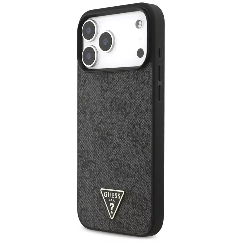Guess 4G Strap Triangle Logo MagSafe - Dėklas iPhone 17 Pro Max (juodas)