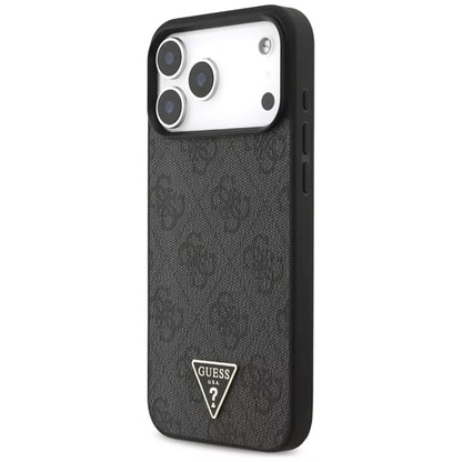 Guess 4G Strap Triangle Logo MagSafe - Dėklas iPhone 17 Pro Max (juodas)