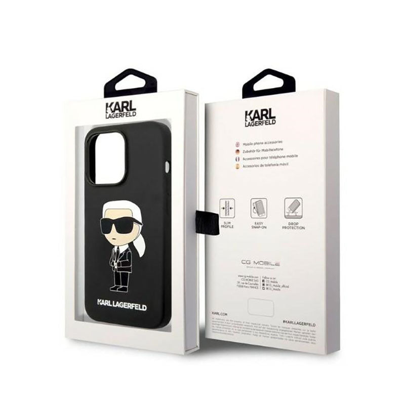 Karl Lagerfeld Silicone NFT Ikonik – dėklas skirtas iPhone 14 Pro (juodas)