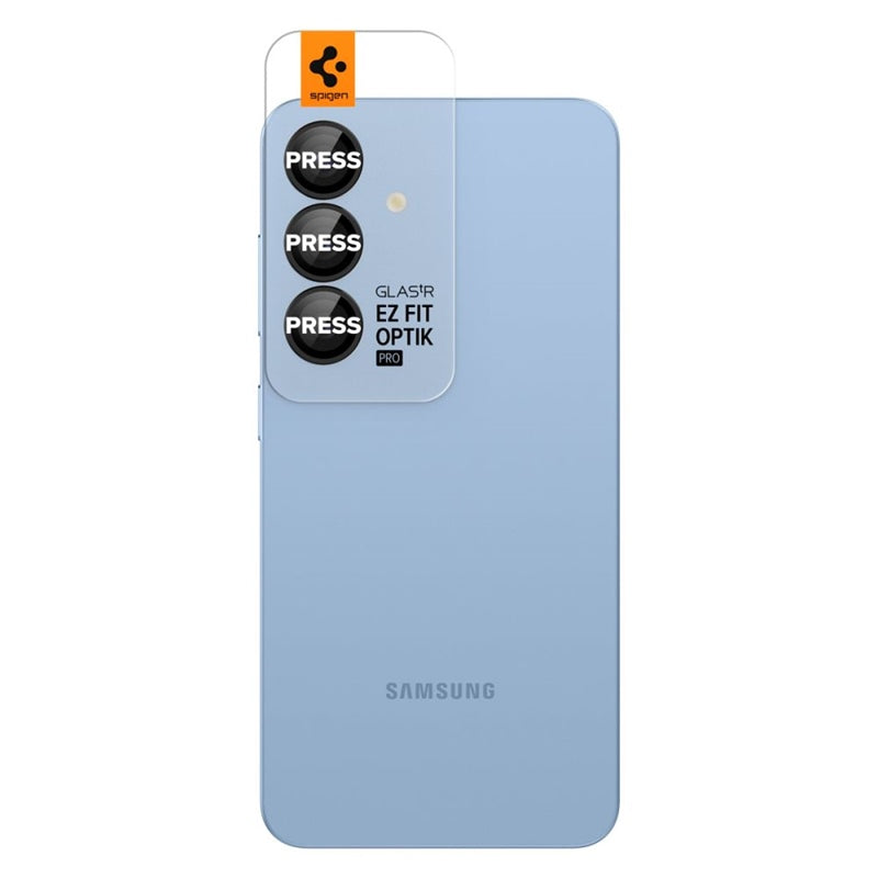 Spigen Optik Pro GLAS.TR EZ Fit Kameros Apsauga (2 vnt.) skirta Samsung Galaxy S25 (Juoda)