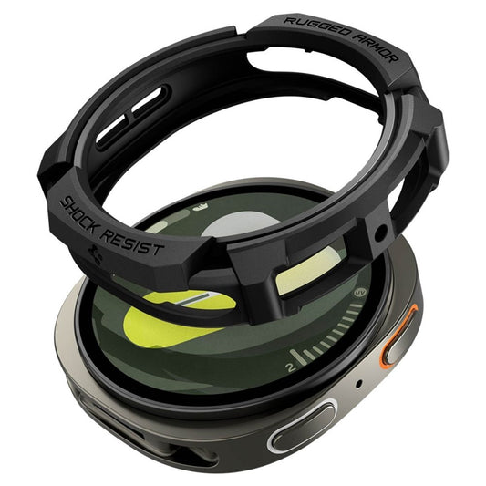 Spigen Rugged Armor Dėklas, skirtas Samsung Galaxy Watch 8 44 mm (Matinė juoda)